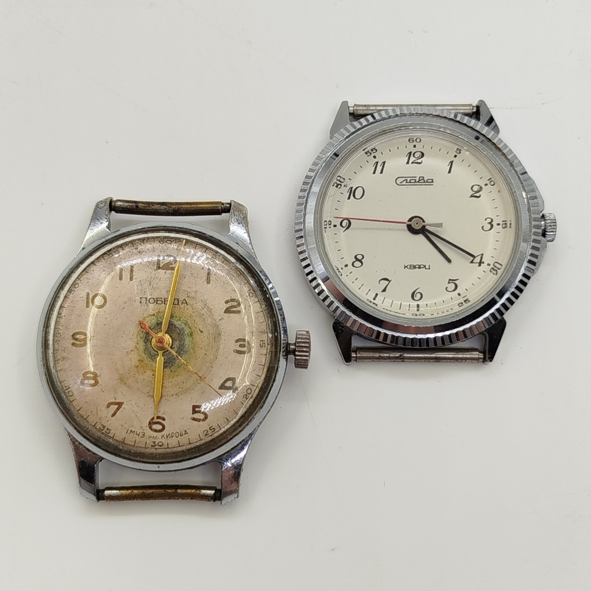 Часы наручные "Победа" и "Слава", металл, пластмасса, Второй Московский часовой завод «Слава», СССР, 1970-1990 гг.