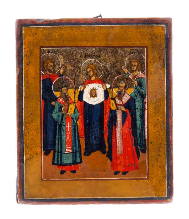 Икона "Избранные Святые", дерево, темпера, Российская Империя, 1850-1900 гг.