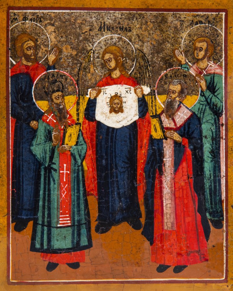 Икона "Избранные Святые", дерево, темпера, Российская Империя, 1850-1900 гг.