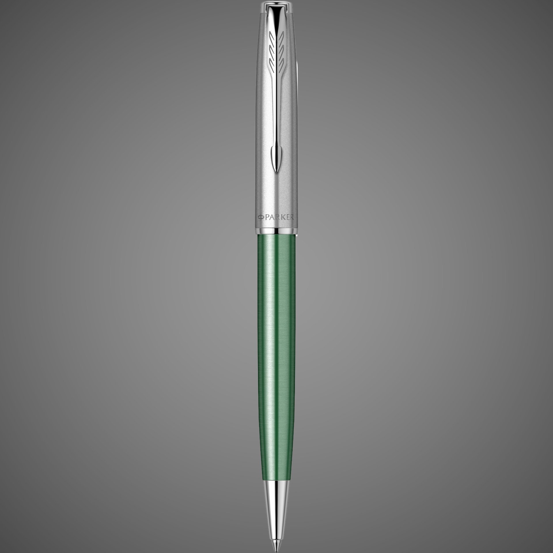 Шариковая ручка Parker Sonnet Essentials Green SB Steel CT, цвет чернил black, стержень: M, в подарочной упаковке., Металлы: нержавеющая сталь, палладий