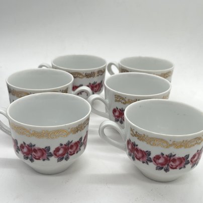 Набор из 6 чашек с цветочным декором