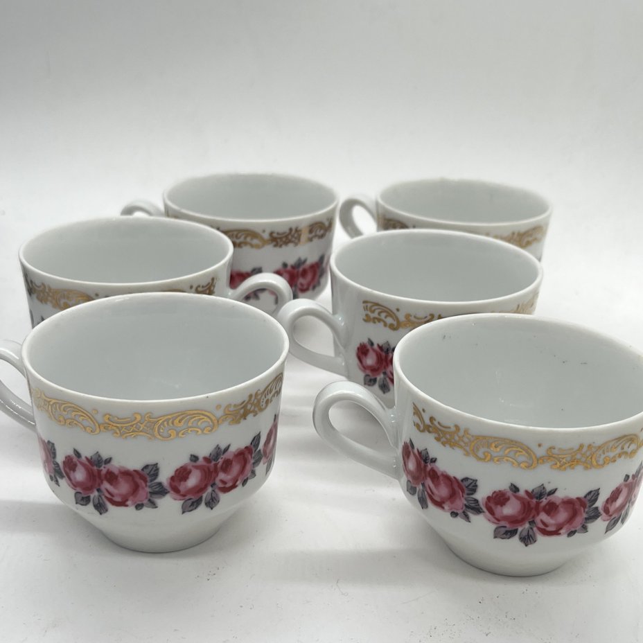 Набор из 6 чашек с цветочным декором