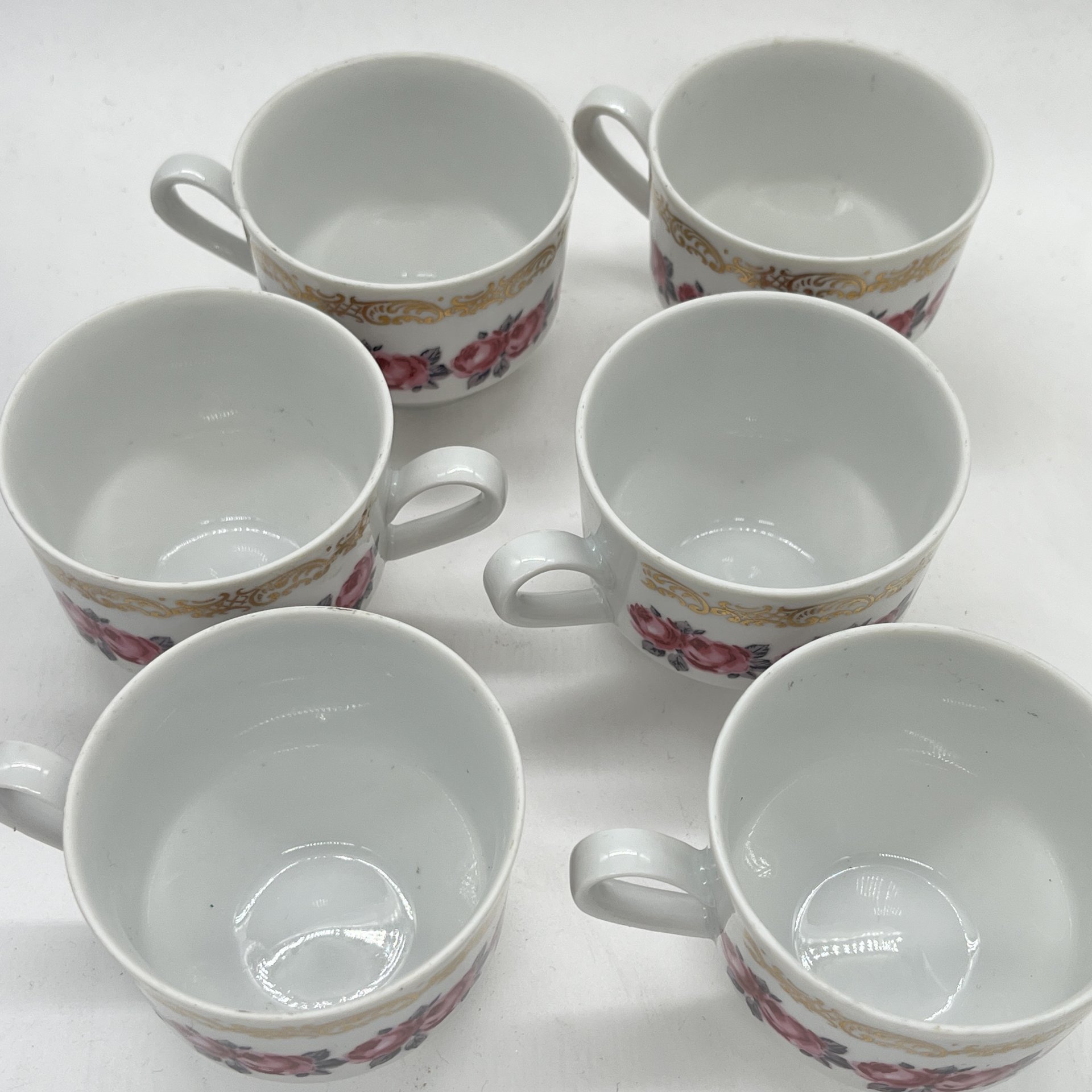 Набор из 6 чашек с цветочным декором