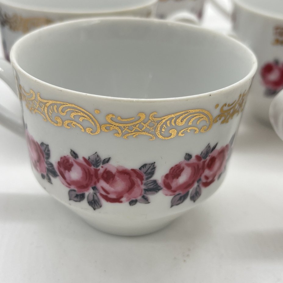 Набор из 6 чашек с цветочным декором