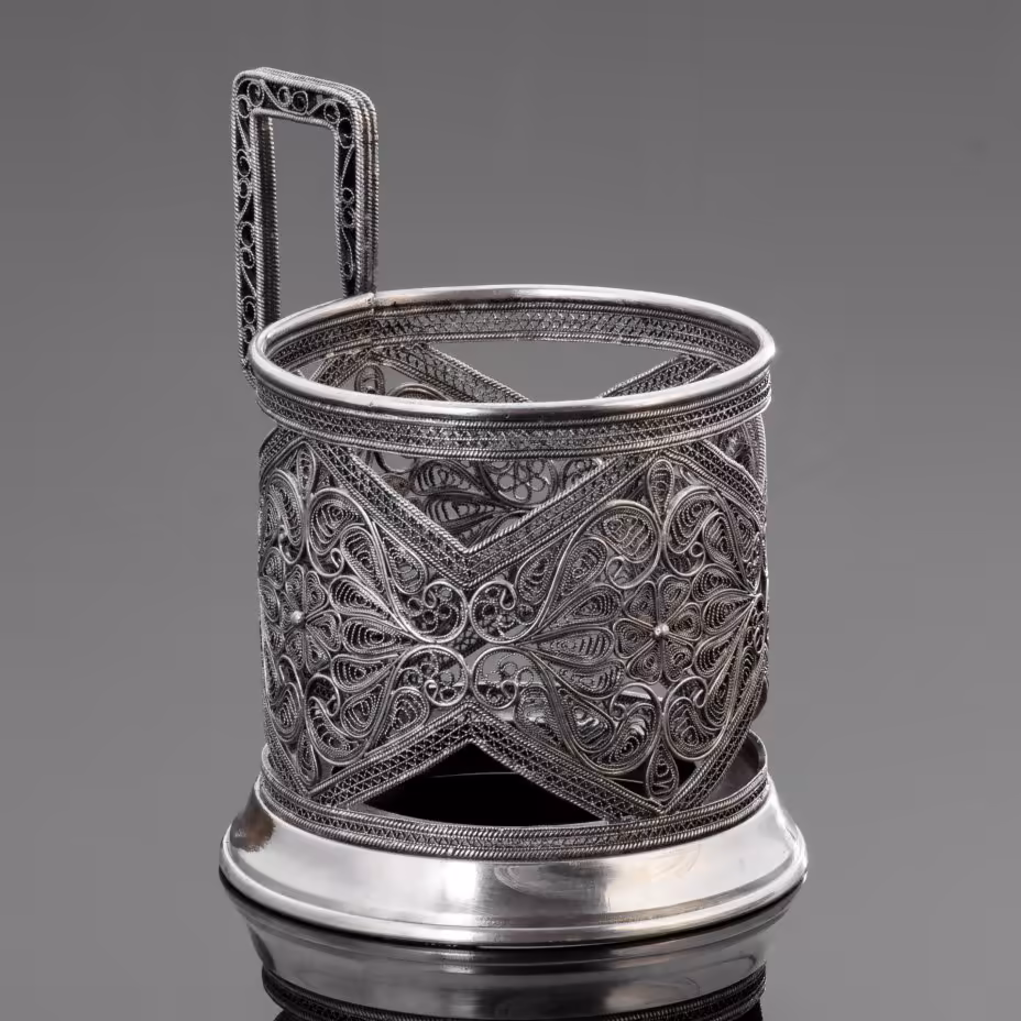 Подстаканник в технике ажурной скани, Казаковский завод художественных изделий (КХИ)