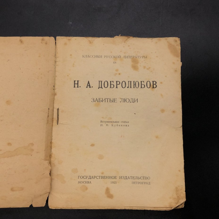 Книга "Забитые люди" Н. А. Добролюбов