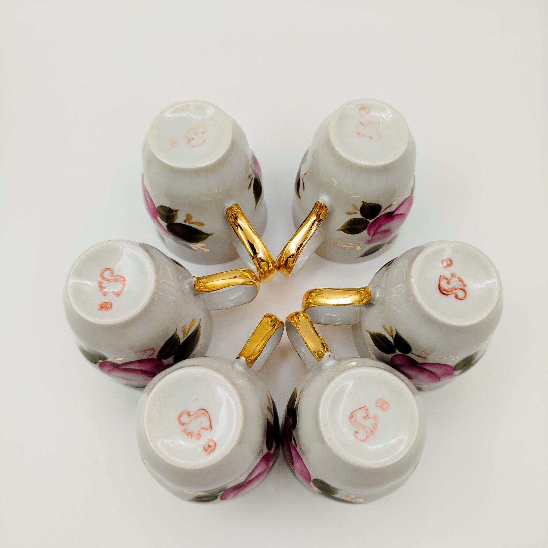 Сервиз кофейный с цветочным декором на 6 персон (15 предметов)