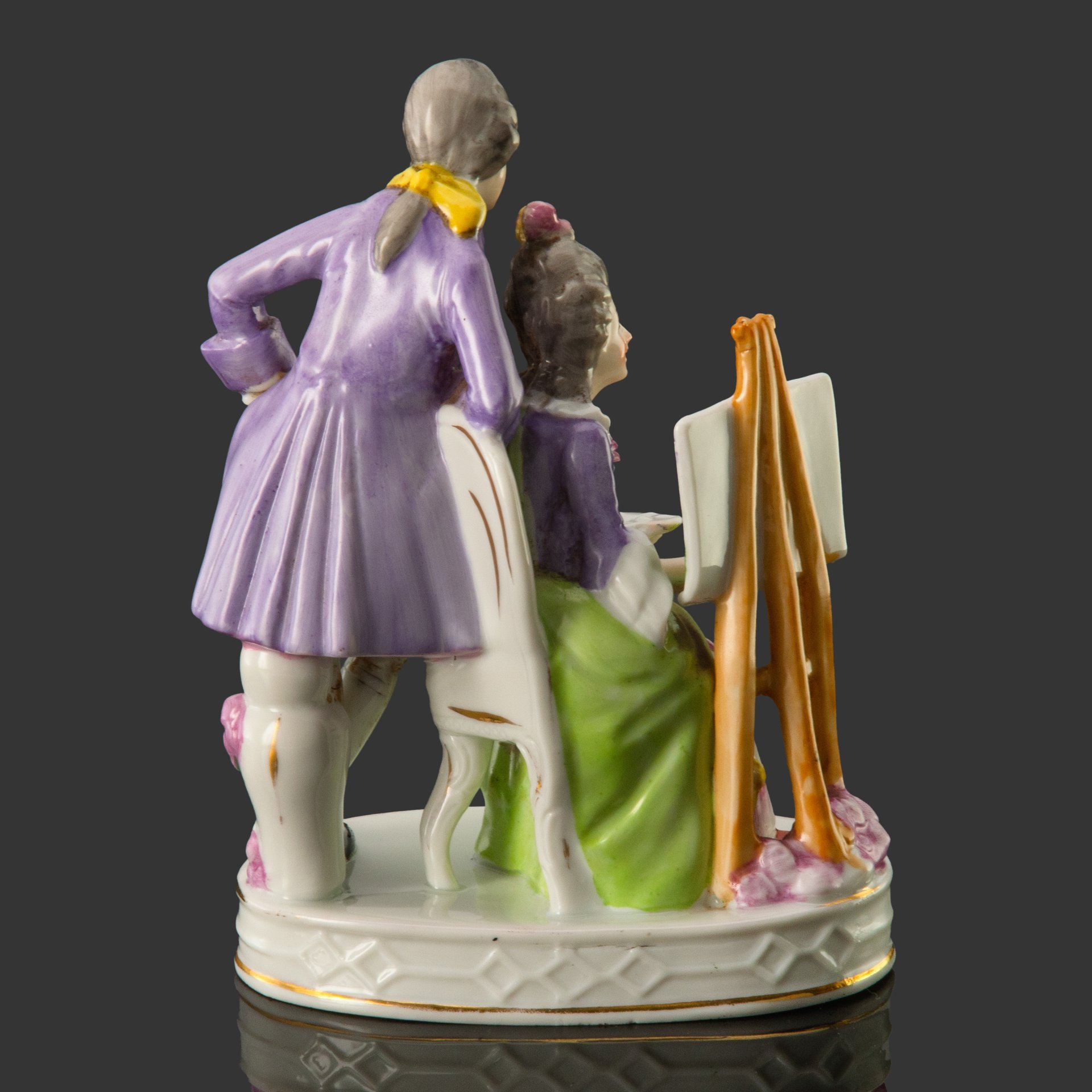 Статуэтка "На пленэре", фарфор, роспись, золочение, Sandizell Porzellan, Германия, 1960-1990 гг.