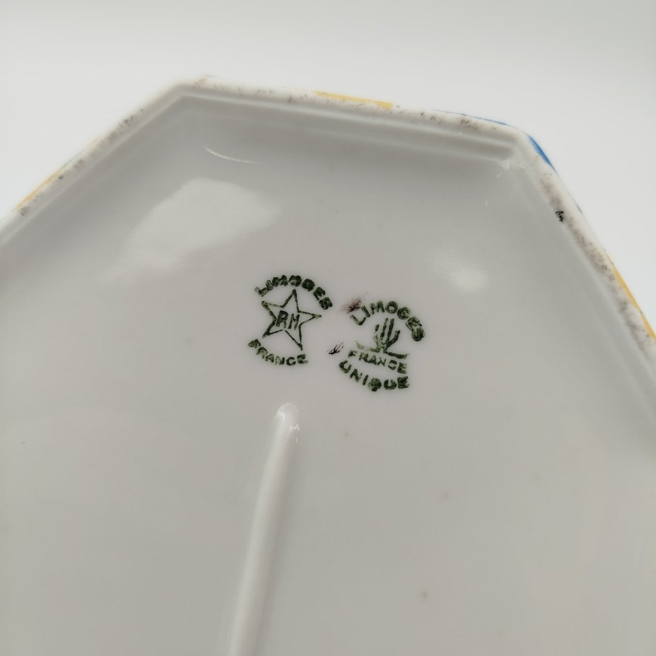 Конфетница-корзиночка, декорированная растительным узором, Haviland
