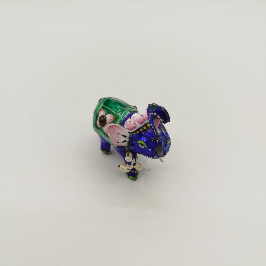 Статуэтка "Слон", металл, полихромные эмали, стекло, Азия, 1980-1990 гг.