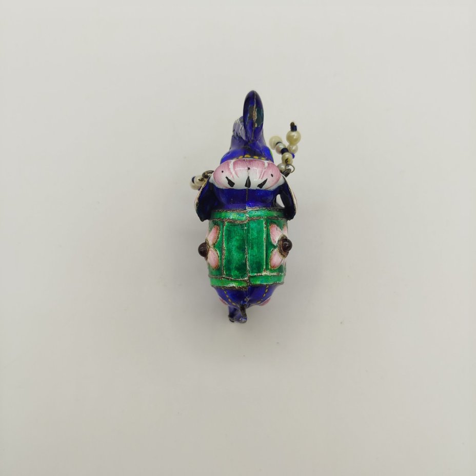 Статуэтка "Слон", металл, полихромные эмали, стекло, Азия, 1980-1990 гг.