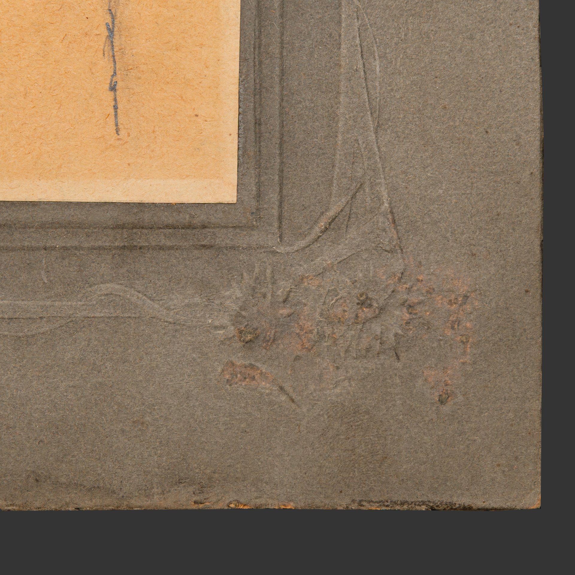 Эскиз "Крестьянка", оформленный в паспарту и застеклённую раму, художник Малявин Филипп Андреевич (предположительно), бумага, карандаш, Россия, 1910-1930 гг.