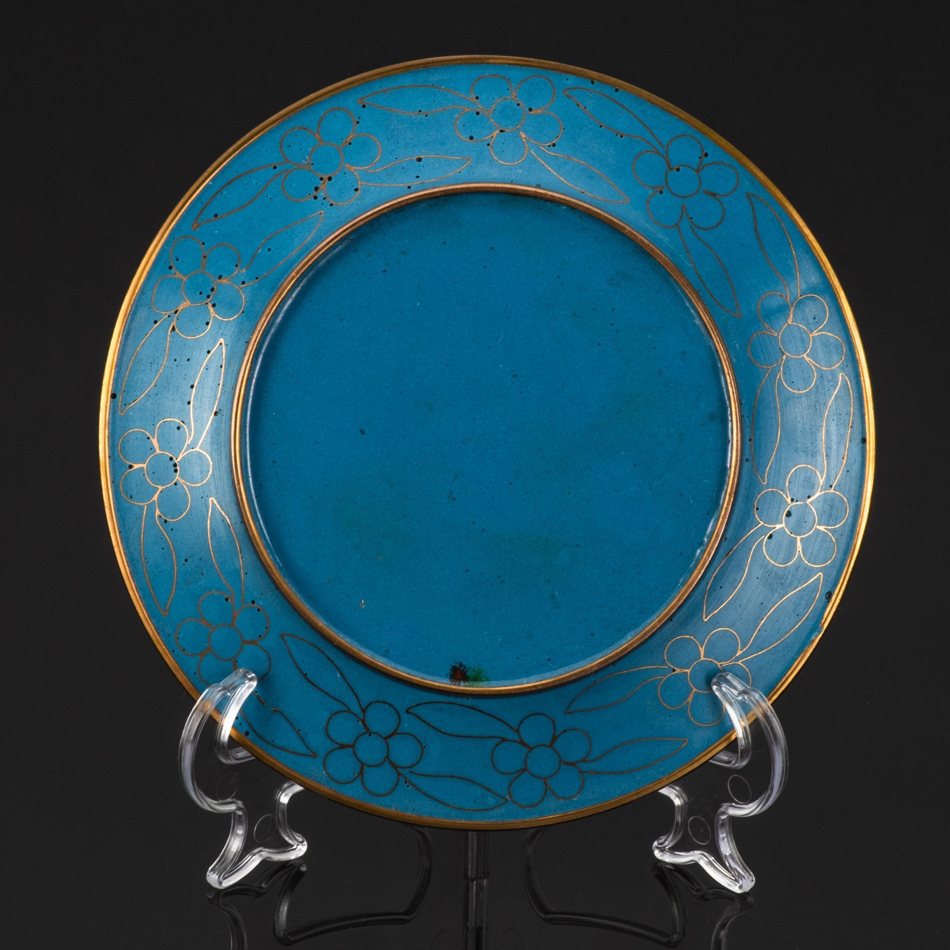 [АУКЦИОН] Декоративная тарелка "Врата Небесного Спокойствия (天安門)" на площади Тяньаньмэнь в Пекине с портретом Мао Цзэдуна, латунь, перегородчатая эмаль (техника клуазоне), деколь, Китай, 1950-1980 гг.