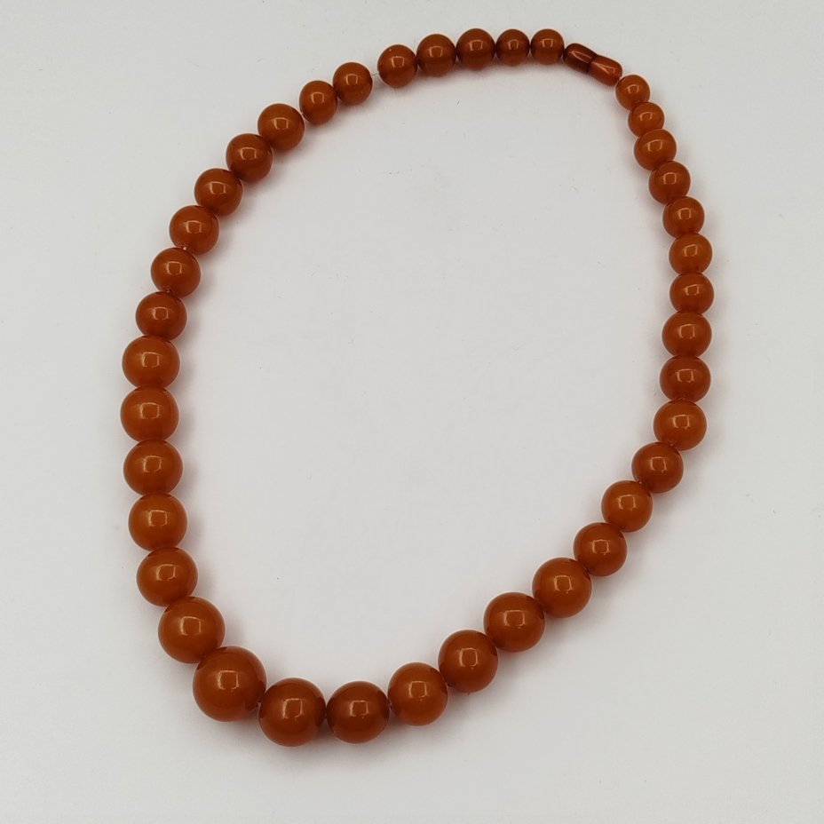 Бусы с крупными округлыми бусинами, янтарь, (плавленый), СССР, 1980-1990 гг.