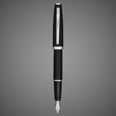 Перьевая ручка Aurora Style Resina Matt Black CT, перо - M, в подарочной коробке, Лаки и смолы: смола, хром