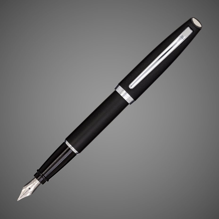 Перьевая ручка Aurora Style Resina Matt Black CT, перо - M, в подарочной коробке, Лаки и смолы: смола, хром
