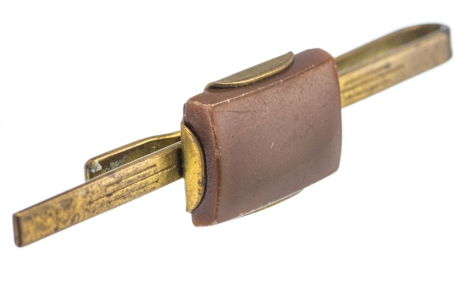 Зажим для галстука со вставкой прямоугольной формы