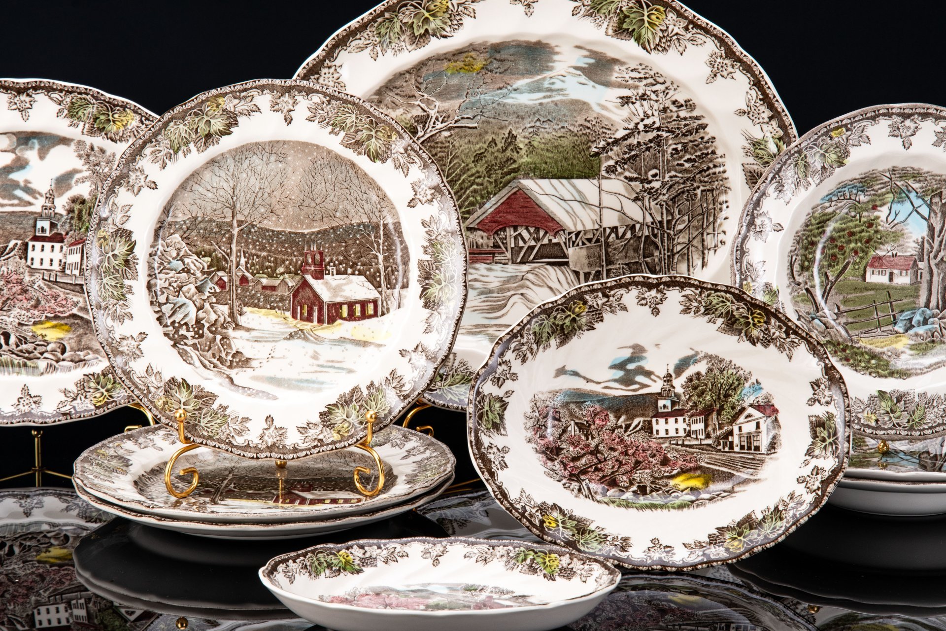 Набор обеденный "The Friendly village" на 3 персоны, фарфор, деколь, Johnson Brothers, Johnson Brothers
