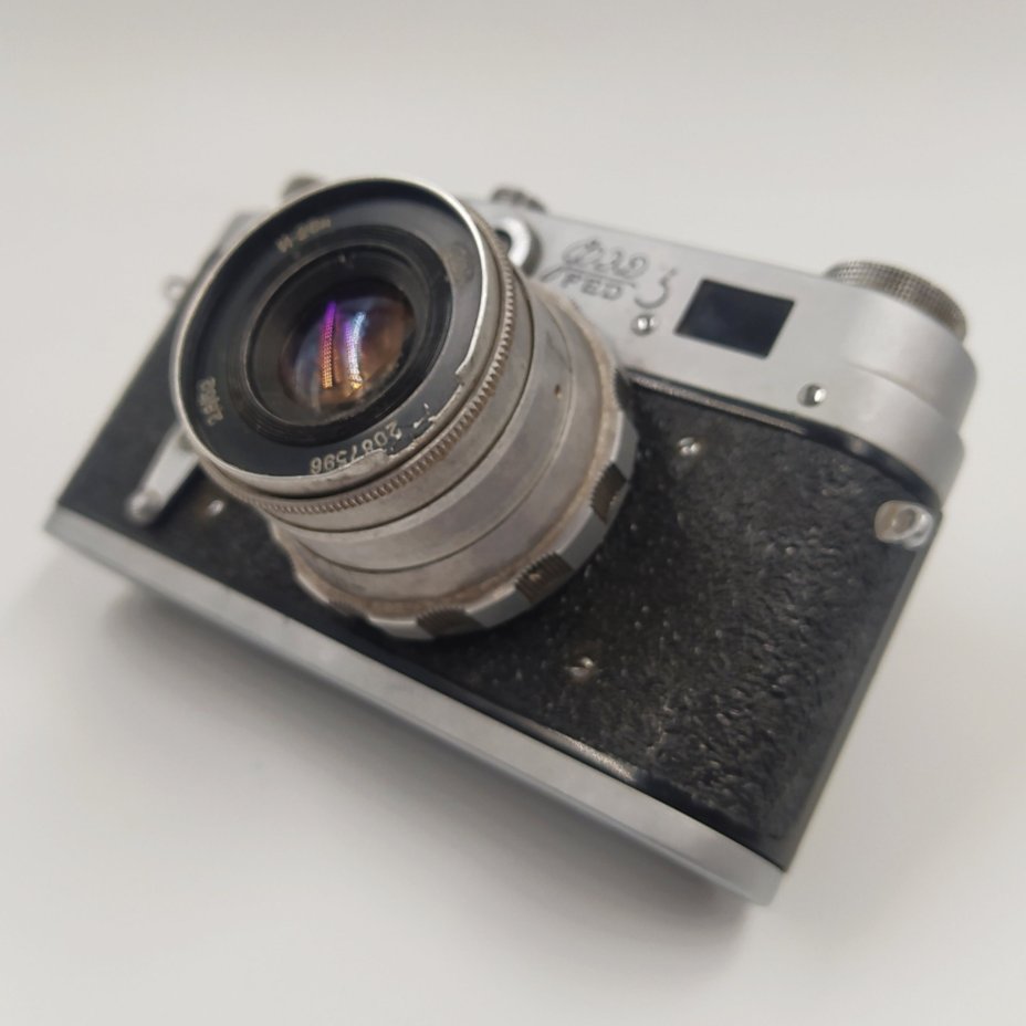 Фотоаппарат "ФЭД-3" с объективом "Индустар-26м", металл, стекло, пластик, кожа, Харьковский машиностроительный завод им. Дзержинского (ФЭД), СССР, 1961-1979 гг.