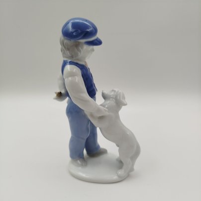 Статуэтка "Мальчик с собакой", фарфор, роспись, Gerold Porzellan Bavaria, Германия, 1949-1989 гг.