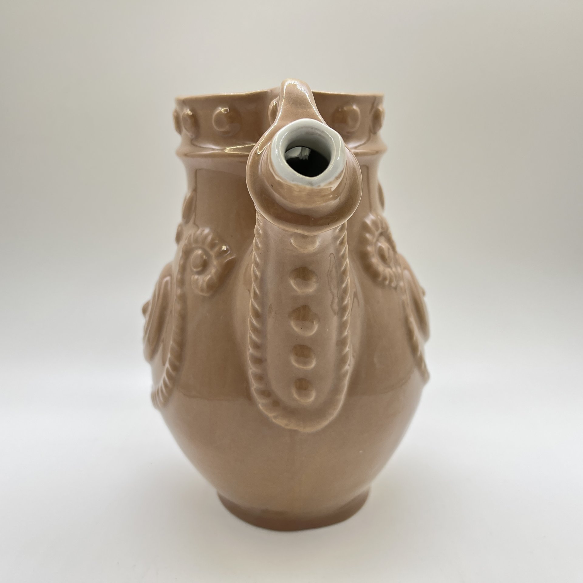 Кувшин с рельефным декором, керамика, полива, СССР, 1970-1990 гг.