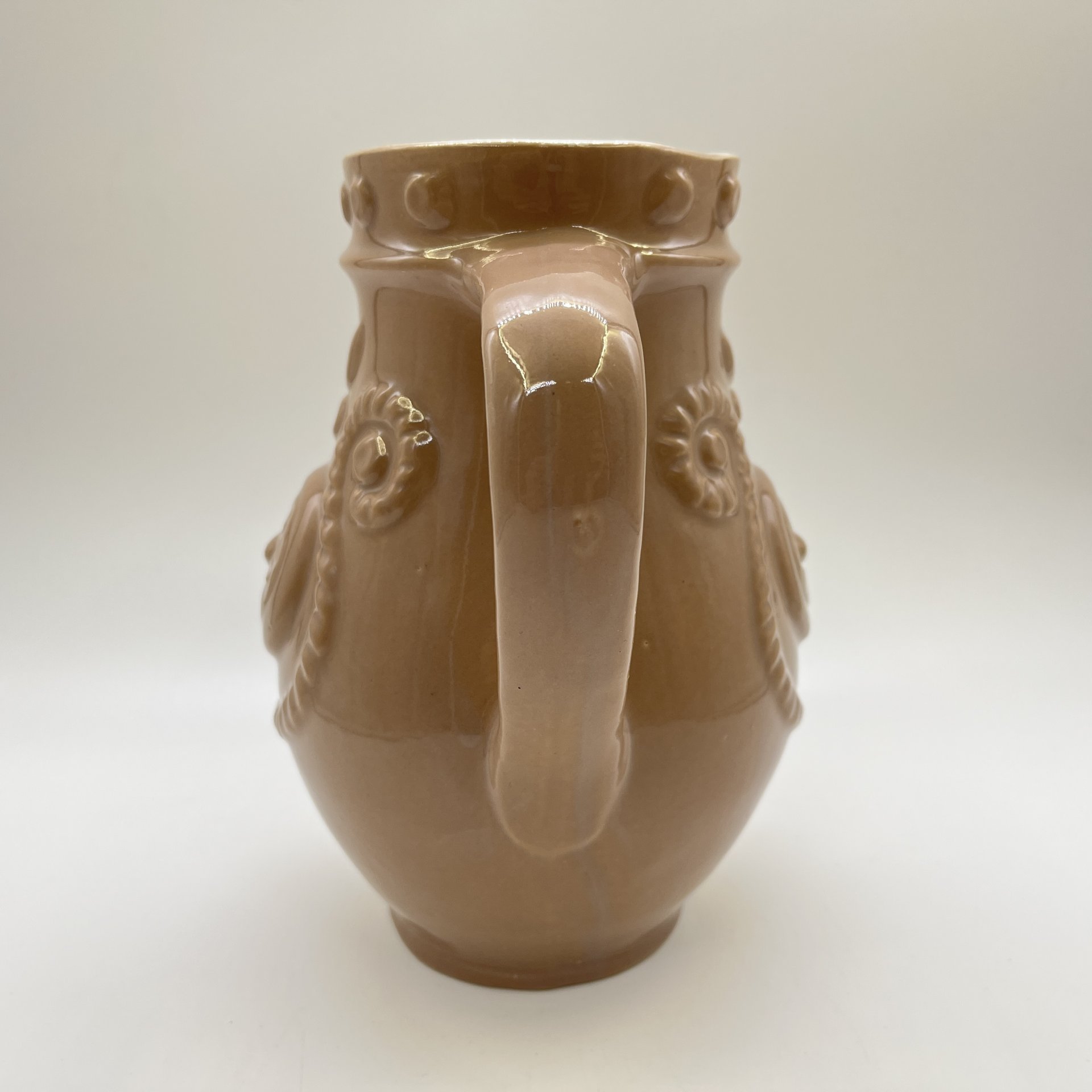 Кувшин с рельефным декором, керамика, полива, СССР, 1970-1990 гг.