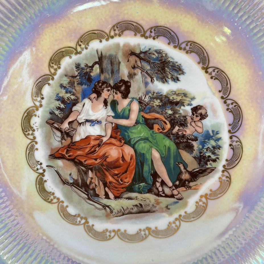 Блюдо сервировочное из сервиза "Мадонна", фарфор, деколь, люстр, золочение, Colditz (Кольдиц), ГДР, 1970-1991 гг.