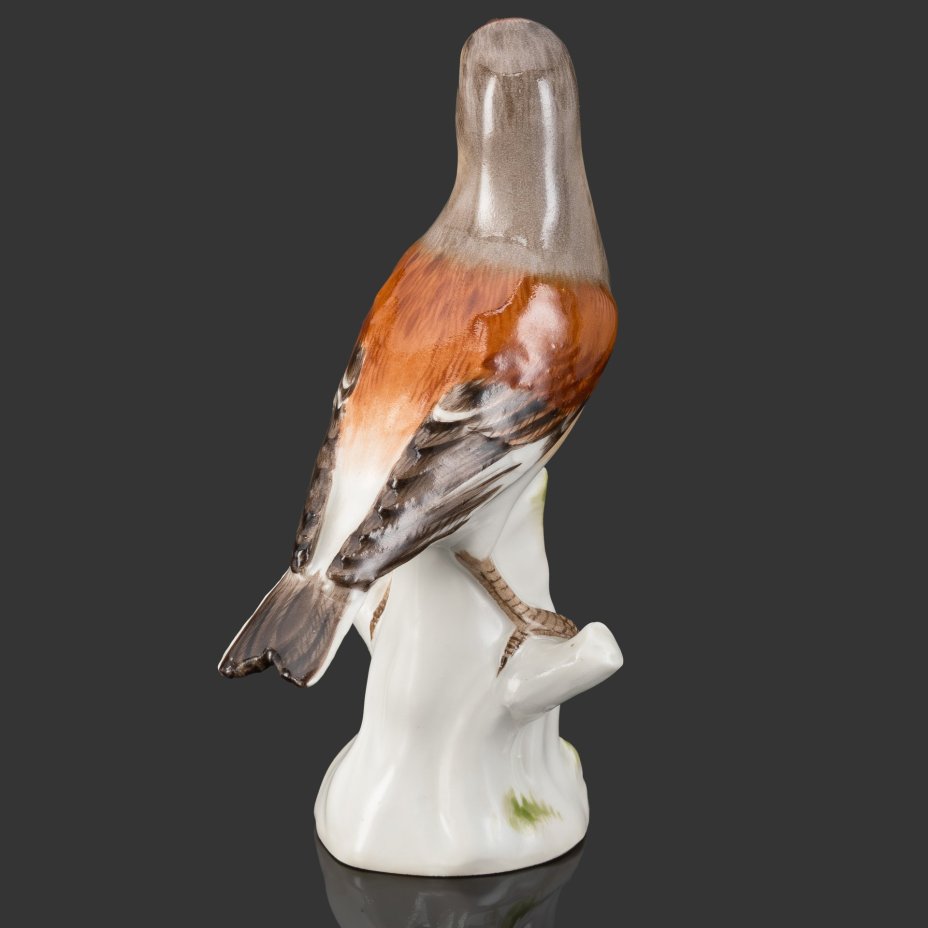 Статуэтка "Зяблик на стволе дерева", по модели Иоганна Иоахима Кендлера, фарфор, роспись, Meissen (Мейсенский фарфор), Германия, 1910-1940 гг.