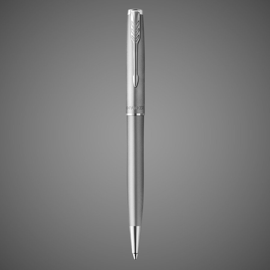 Шариковая ручка Parker Sonnet Stainless Steel CT, толщина линии M, цвет чернил черный, в подарочной упаковке, Металлы: нержавеющая сталь, палладий, пластик