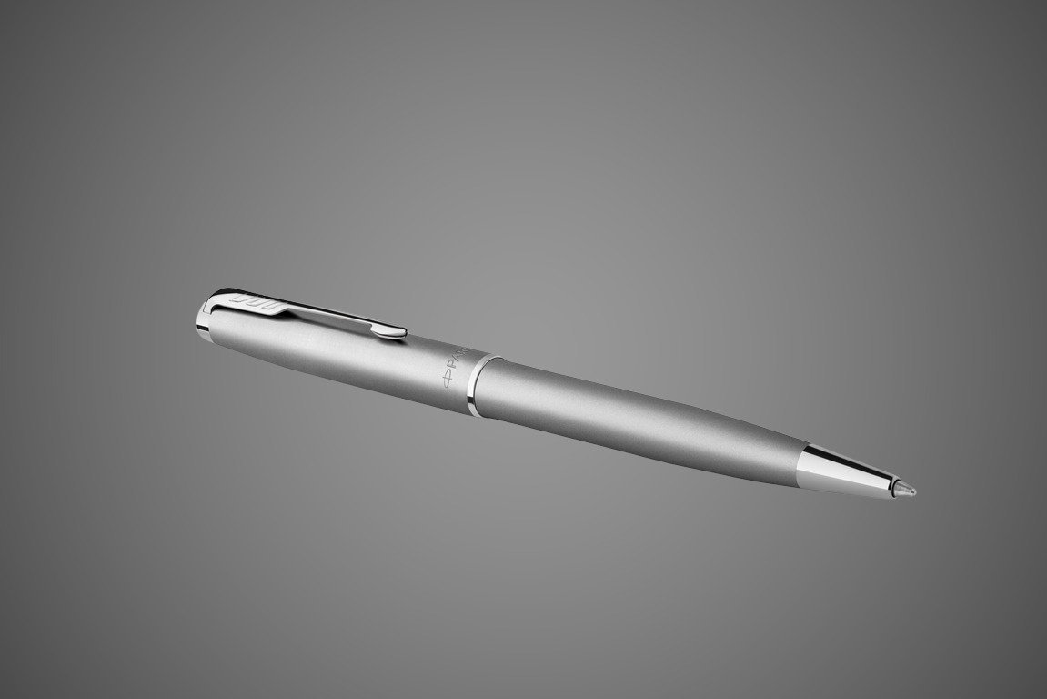 Шариковая ручка Parker Sonnet Stainless Steel CT, толщина линии M, цвет чернил черный, в подарочной упаковке, Металлы: нержавеющая сталь, палладий, пластик