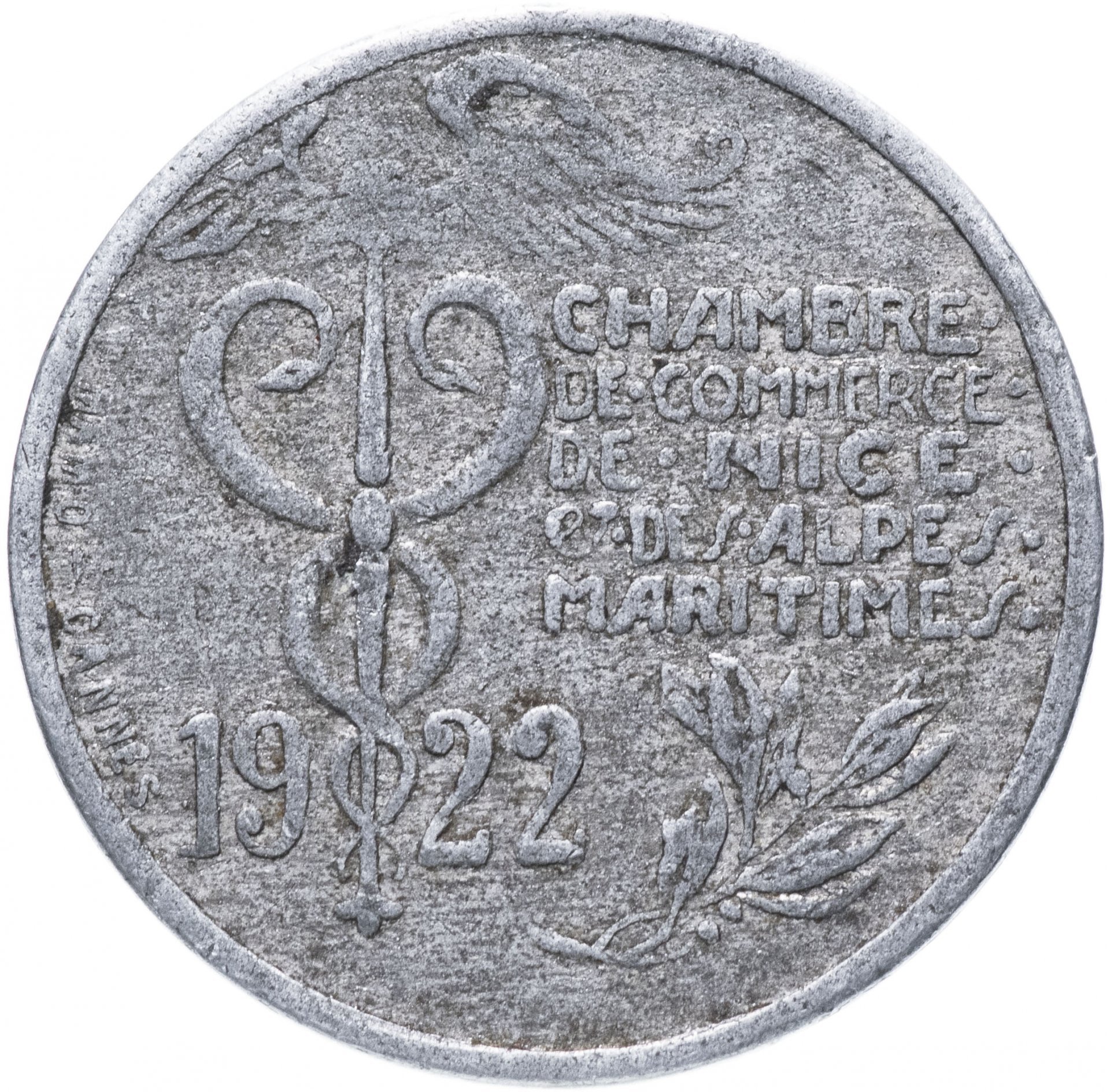 Нотгельд Франция 10 сантимов "Ница и Альпы" 1922