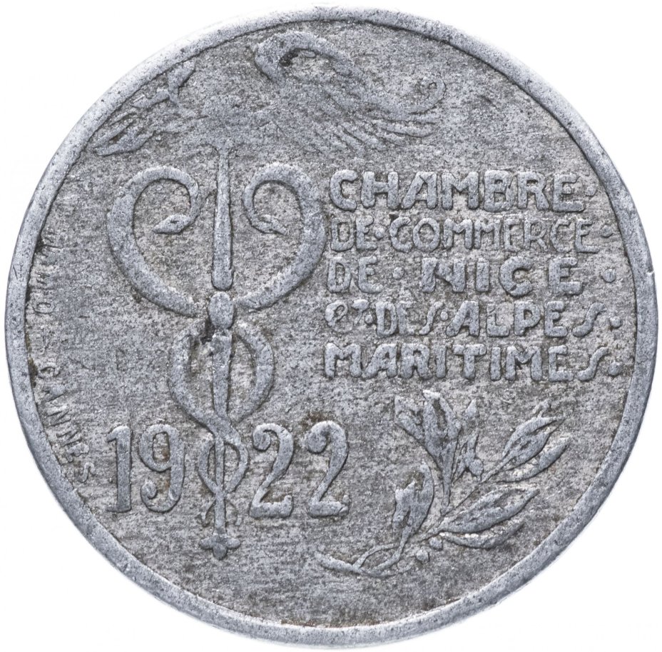 Нотгельд Франция 10 сантимов "Ница и Альпы" 1922