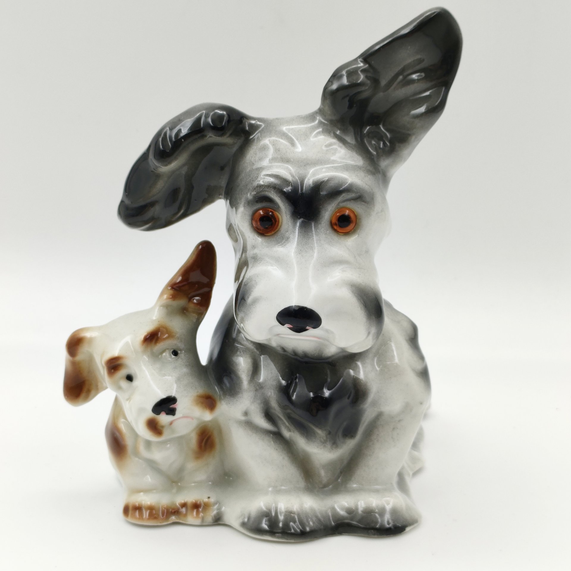 Плафон для светильника-ночника "Собаки" ("Терьеры"), фарфор, роспись, Heinz & Co., Германия, 1954-1972 гг.