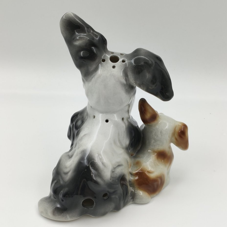 Плафон для светильника-ночника "Собаки" ("Терьеры"), фарфор, роспись, Heinz & Co., Германия, 1954-1972 гг.