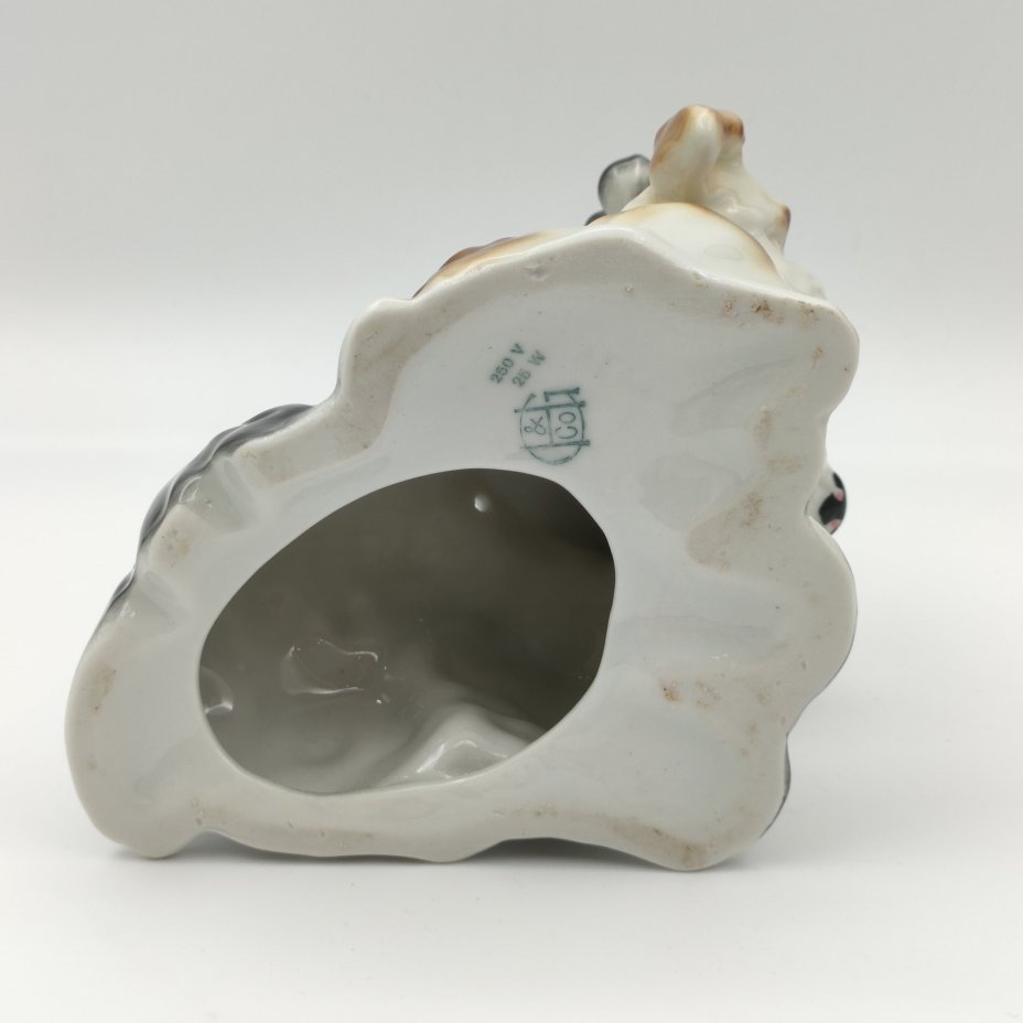 Плафон для светильника-ночника "Собаки" ("Терьеры"), фарфор, роспись, Heinz & Co., Германия, 1954-1972 гг.