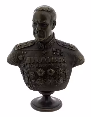 Бюст "Г.К. Жуков", бронза, литье, Россия, 2023 г.