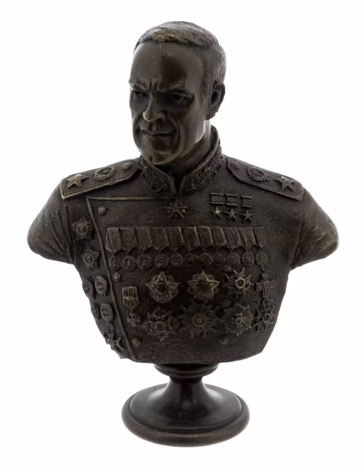 Бюст "Г.К. Жуков", бронза, литье, Россия, 2023 г.