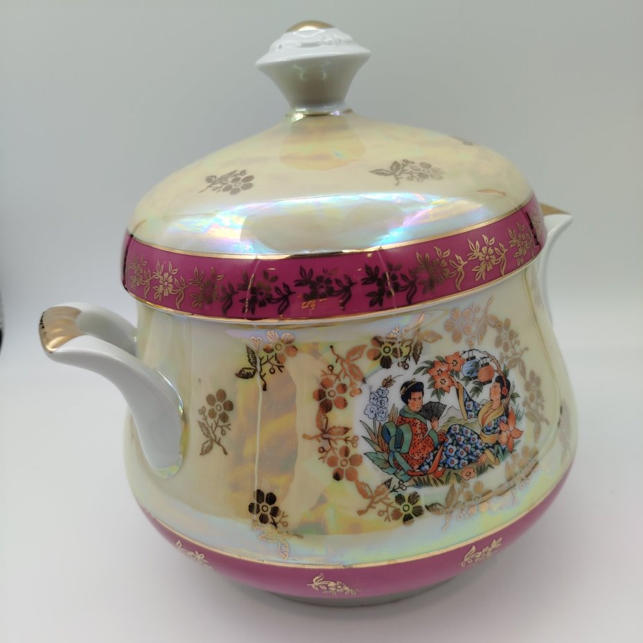 Супница/терина из сервиза "Гейша", фарфор, люстр, деколь, золочение, Spezial Eisenberg Porzellan (SEP), ГДР, 1960-1980 гг.