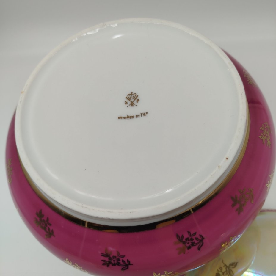 Супница/терина из сервиза "Гейша", фарфор, люстр, деколь, золочение, Spezial Eisenberg Porzellan (SEP), ГДР, 1960-1980 гг.