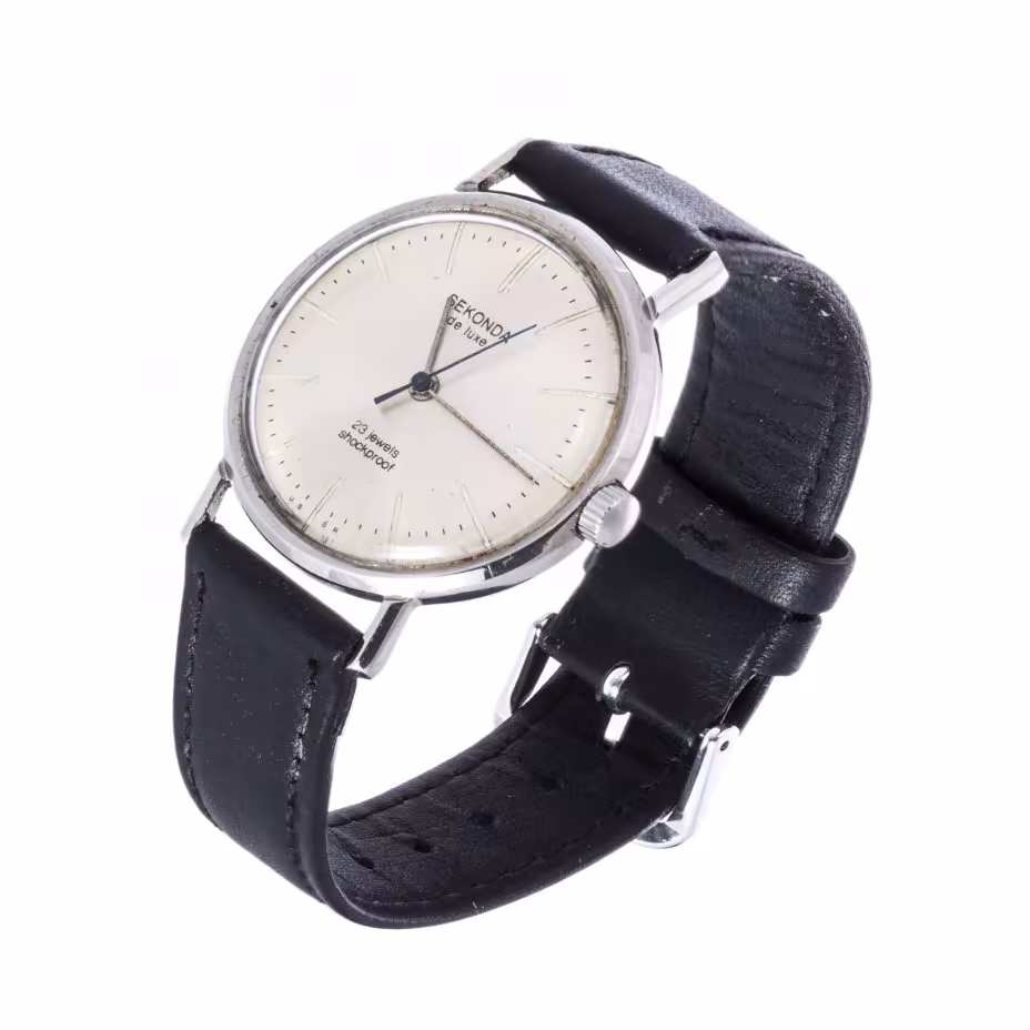 Часы наручные "Sekonda de luxe", сталь, Первый Московский часовой завод им. С.М.Кирова, СССР, 1980-1990 гг.