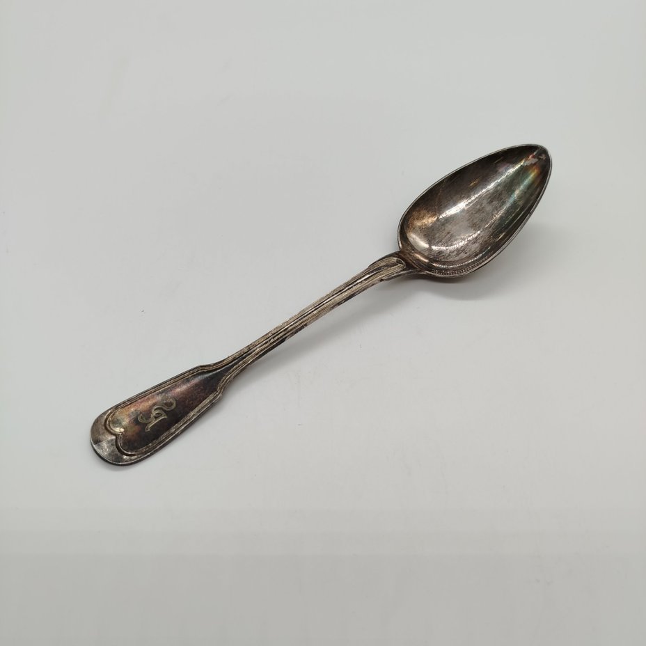 Ложка столовая с монограммой, металл, серебрение, Christofle, Франция, 1935-1983 гг.