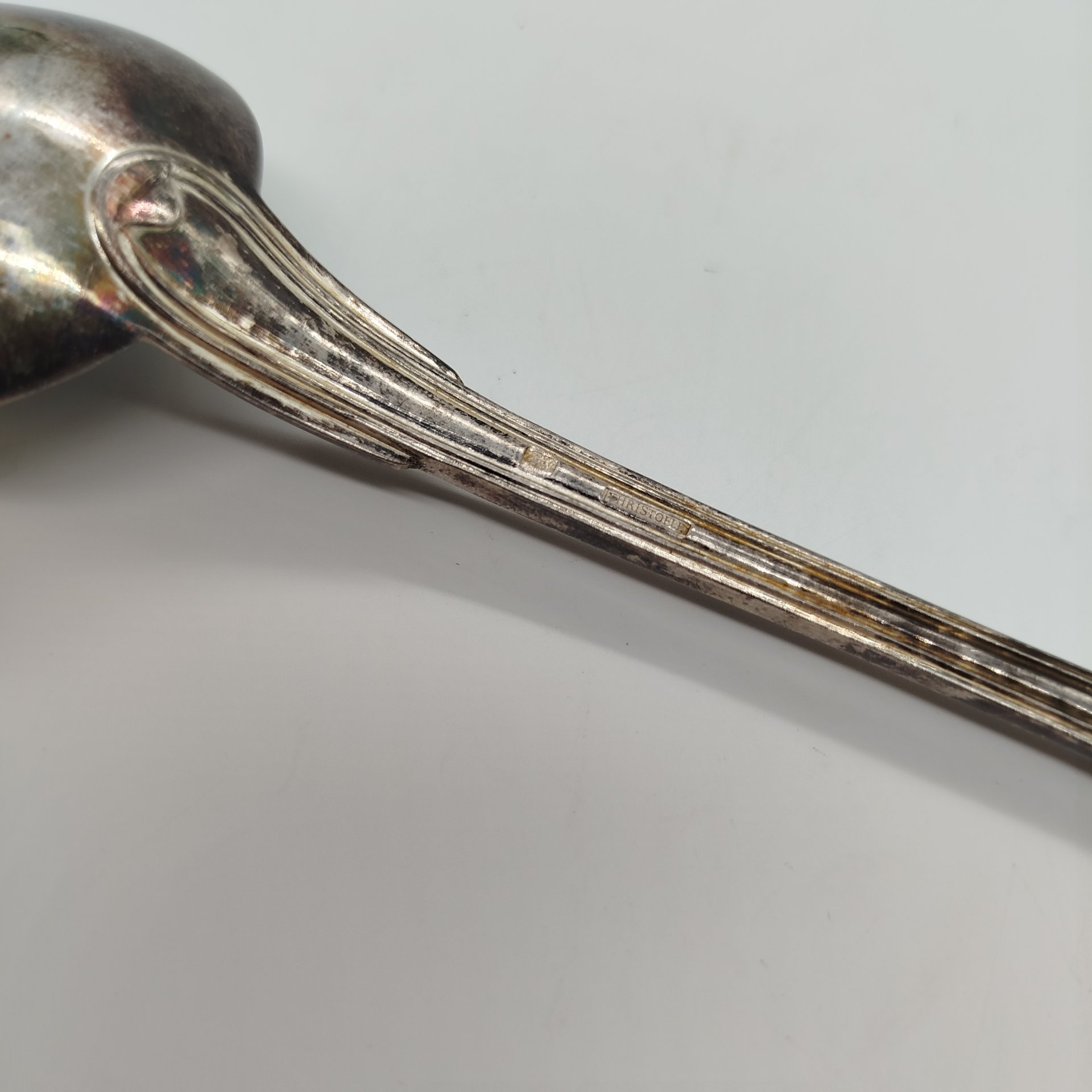 Ложка столовая с монограммой, металл, серебрение, Christofle, Франция, 1935-1983 гг.
