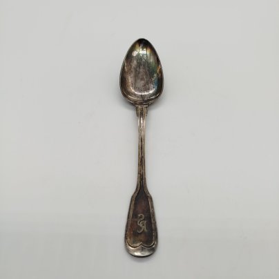 Ложка столовая с монограммой, металл, серебрение, Christofle, Франция, 1935-1983 гг., Christofle