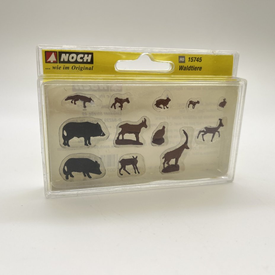 Набор Waldtiere (дикие животные) в оригинальной упаковке для модели железной дороги, Noch, пластик, Германия, 1980-2000 гг.