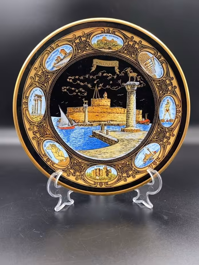 Сувенирная настенная тарелка "Родос. Rhodes"