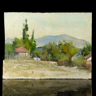 Этюд "Село Сокольское (Крым)", художник Монастырёв Н.В.