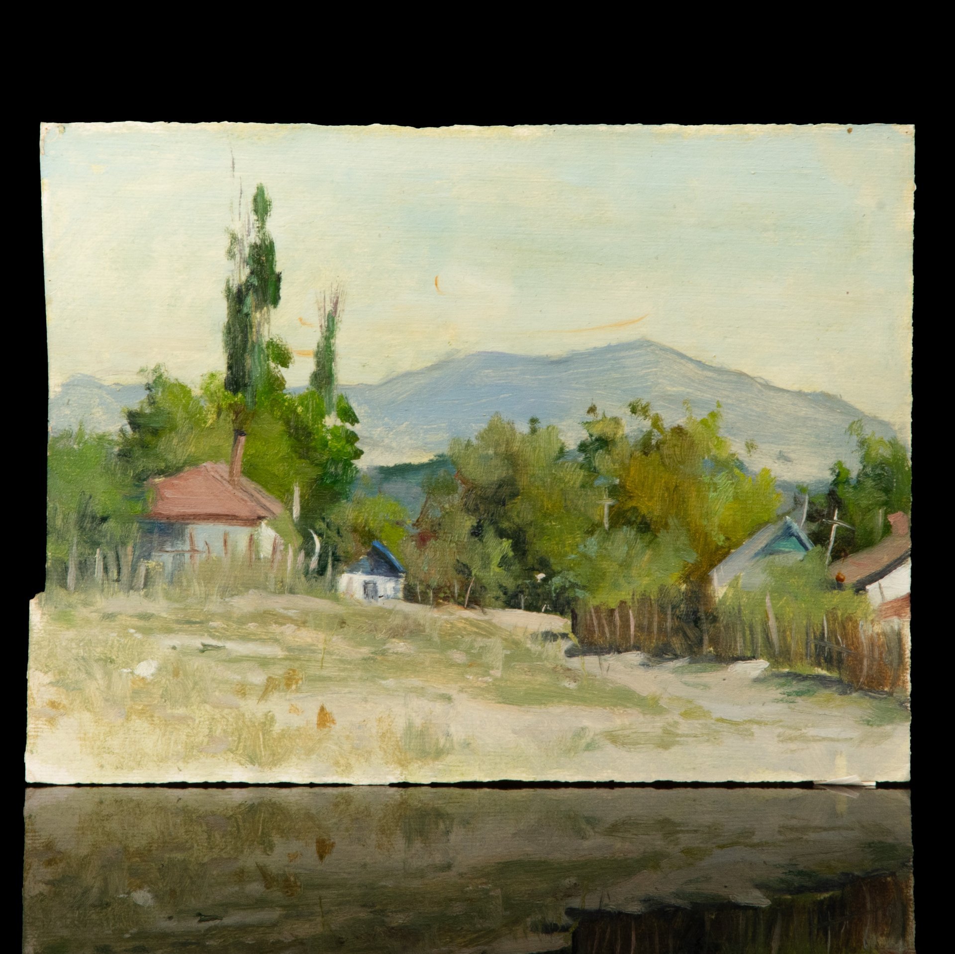 Этюд "Село Сокольское (Крым)", художник Монастырёв Н.В.