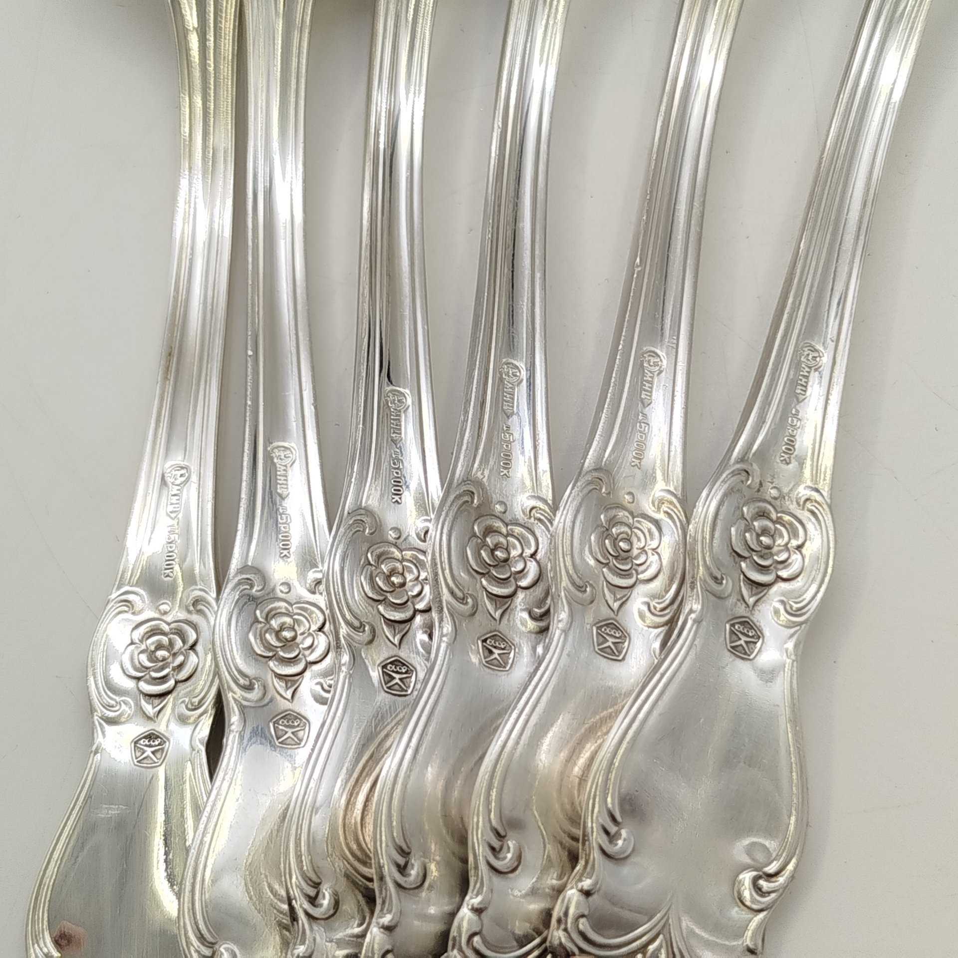 Набор из 6-ти столовых ложек с растительным декором