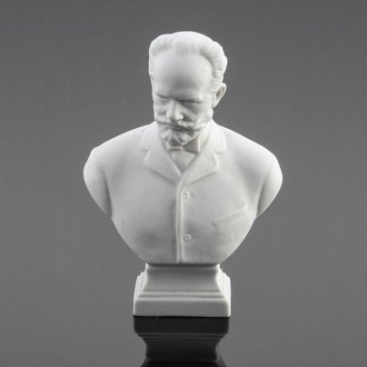 Бюст "П.И. Чайковский", бисквит, Ленинградский фарфоровый завод (ЛФЗ), СССР, 1970-1991 гг.