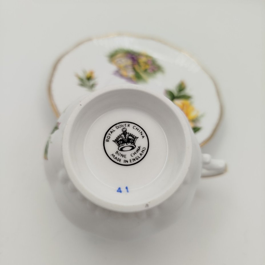 Кофейная пара с цветочным декором, Royal Dover